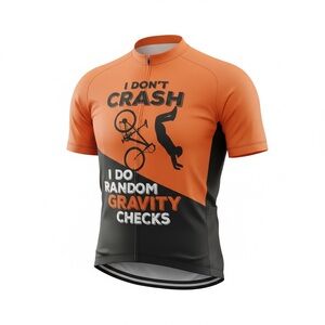 Men's Orange and Black Cycling Jersey